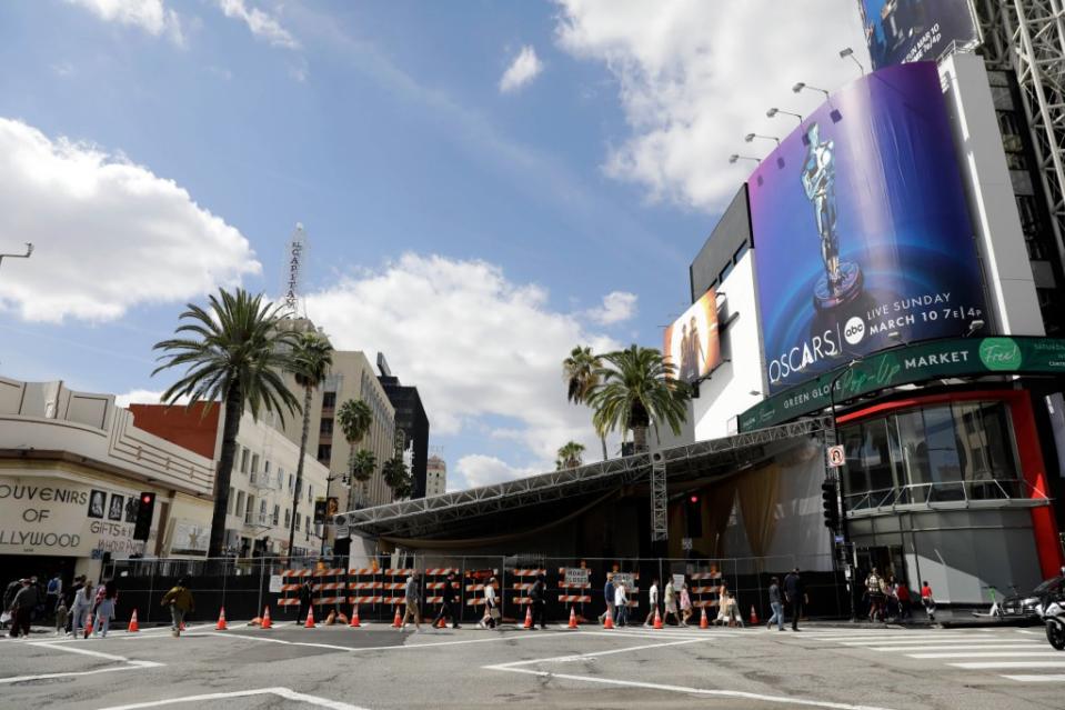 The Dolby Theater in Hollywood is under tight security ahead of Sunday night’s show. Ruaridh Connellan for NY Post