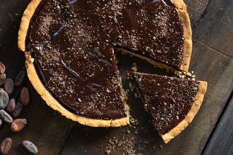 Delicious homemade chocolate pie.