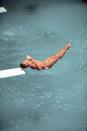 <p>You can see it clearly here: American diver Greg Louganis is hitting his head on the diving board in the preliminary rounds of the Olympics. He suffered a concussion after the gasp-worthy accident, and yet...he <em>still</em> went on the win the gold, earning the victory by a margin of 25 points. </p>