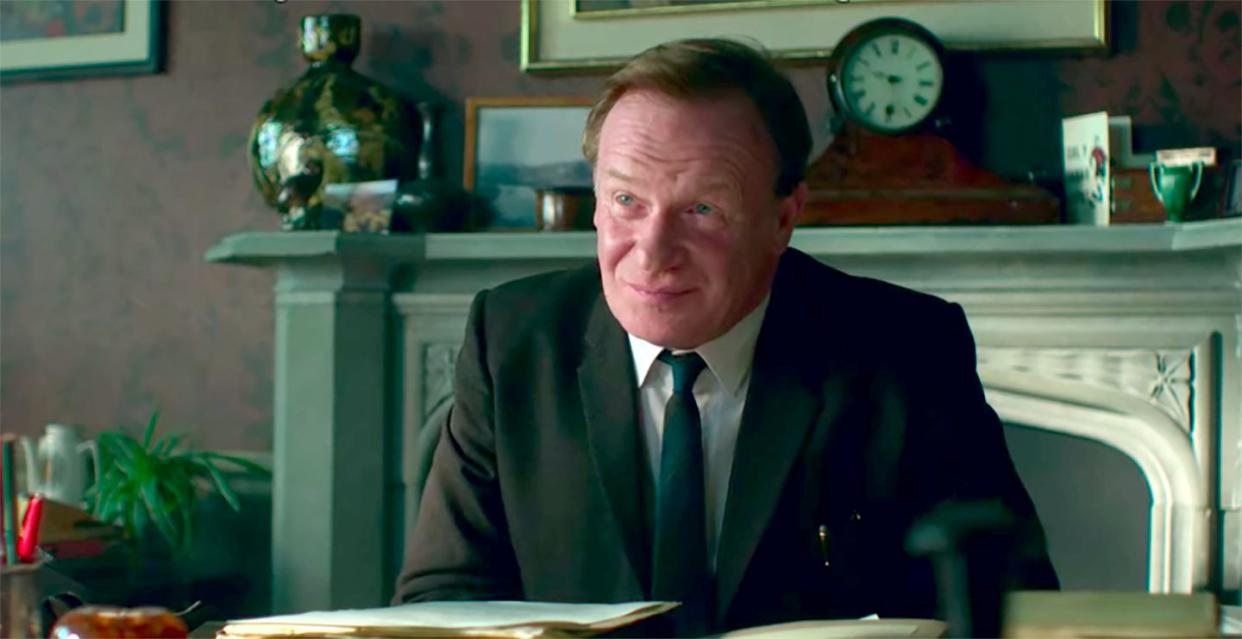 actor mark lewis jones in character as prince charles's welsh tutor, dr edward millward