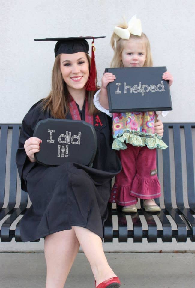 It's defying the odds and graduating college in order to be a good example for your child.