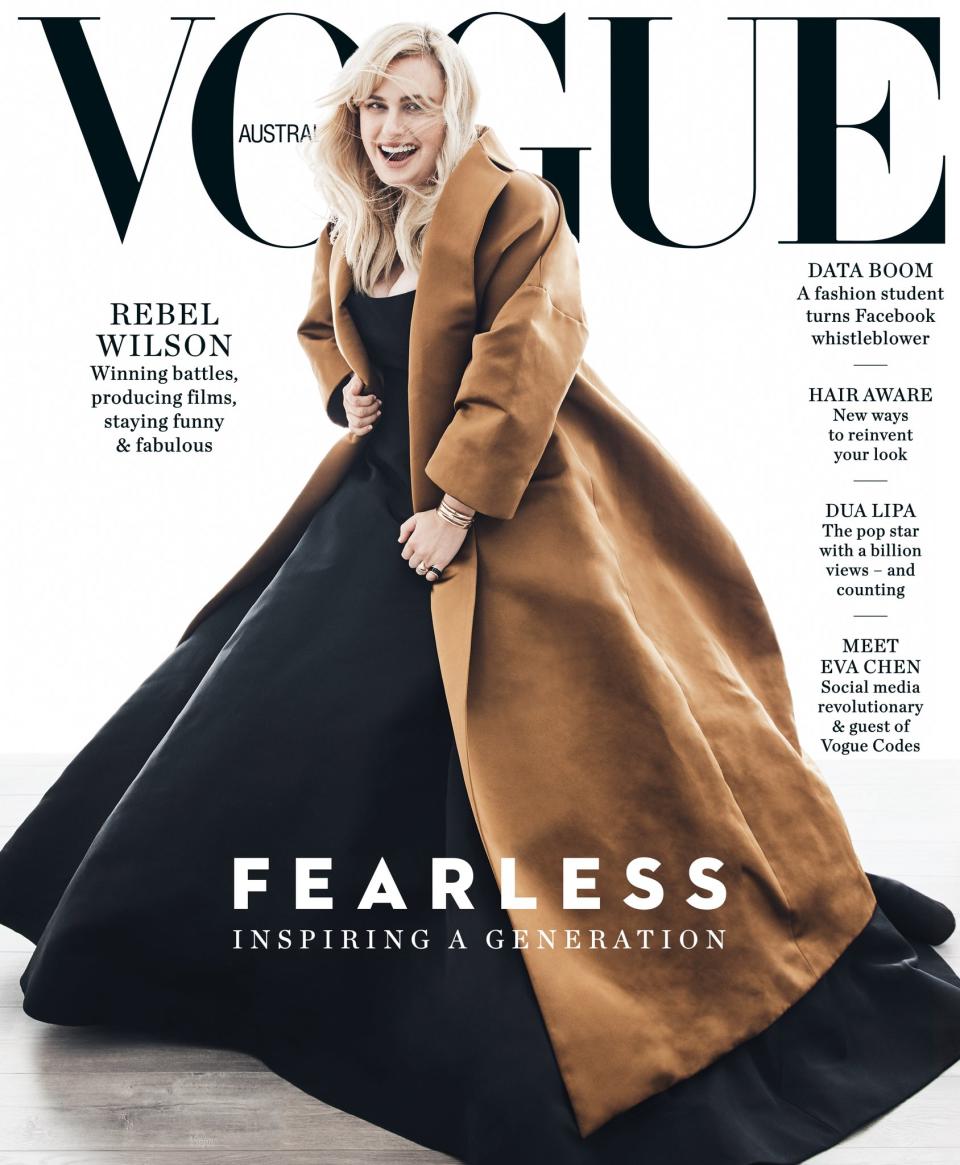 Rebel Wilson graces the cover of Vogue Australia’s June issue. (Photo: Nicole Bentley for Vogue Australia)