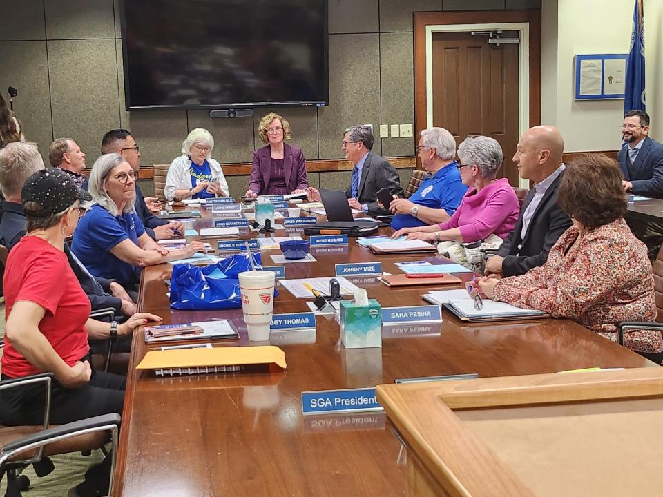The Amarillo College Board of Regents holds an abbreviated meeting Tuesday evening at the Washington Street campus to discuss the college's presidential finalist.