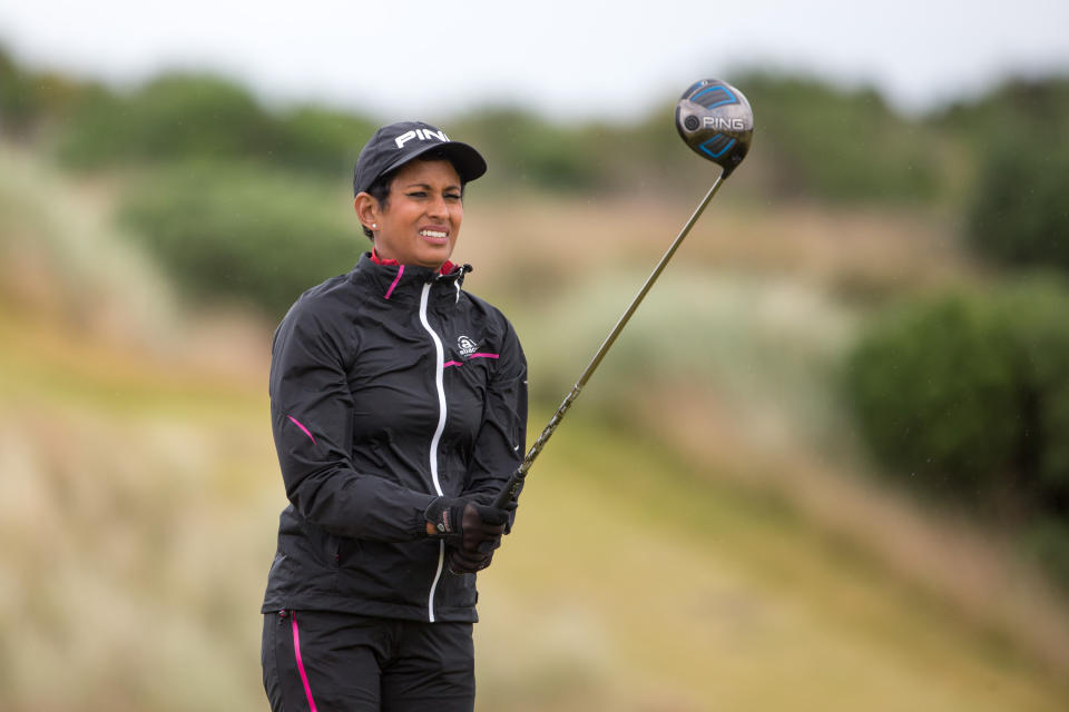 BBC Breakfast news presenter Naga Munchetty during the Pro-Am of the 2016 AAM Scottish Open, Inverness.