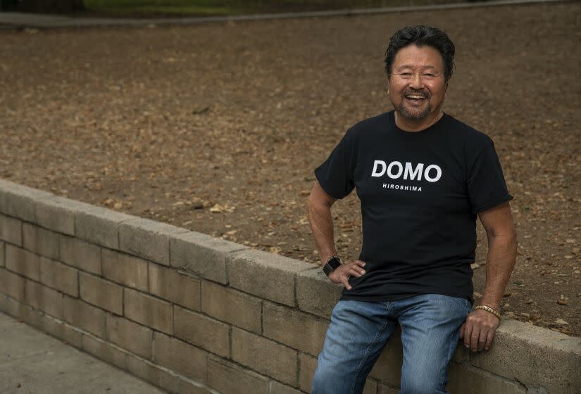 MONTEREY PARK, CA-OCTOBER 14, 2022:Dan Kuramoto, band leader for iconic Asian American jazz band Hiroshima, is photographed at Barnes Park in Monterey Park. The band insists it's on a hiatus but the community sees it as a farewell. Hiroshima provided the soundtrack for the community and its activists for much of the 1970s and 1980s.(Mel Melcon / Los Angeles Times)