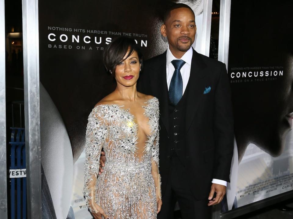 Jada Pinkett Smith and Will Smith at a "Concussion" screening on November 22, 2015.