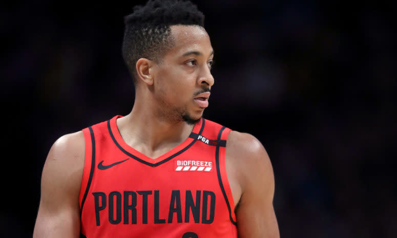 C.J. McCollum playing for the Trailblazers.