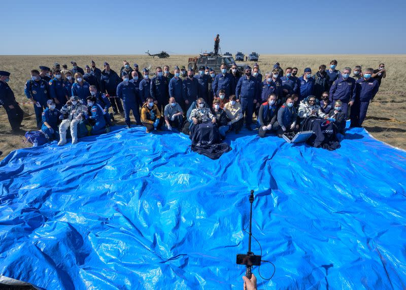 Soyuz MS-17 space capsule lands near Zhezkazgan