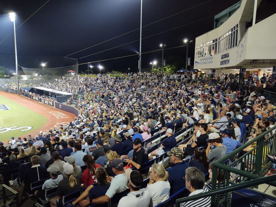 The Statesboro Regional game on June 4 between Notre Dame and Georgia Southern drew 3,533, the largest attendance for a baseball game at J.I. Clements Stadium to break the mark of 3,435 set for a GS matchup against UGA in 2017. Notre Dame won 6-4 and went on to capture the regional title.