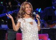 <p>Aretha Franklin in concert at The Mann Center, Philadelphia, in 2017. (Rex) </p>