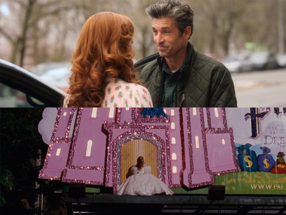 Amy Adams as Giselle and Patrick Dempsey as Robert in "Disenchanted" and "Enchanted."