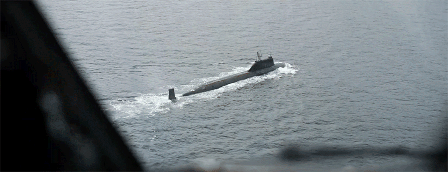 The Norwegian government released video to NBC News showing this Russian nuclear attack submarine off its coast (Norwegian Government)