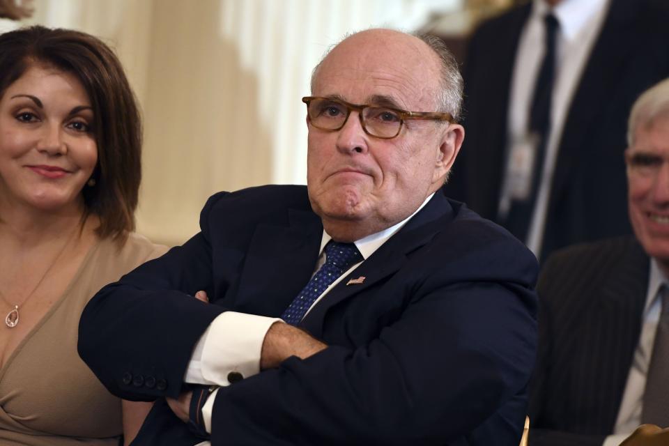 Rudy Giuliani in the East Room of the White House on July 9, 2018, in Washington.