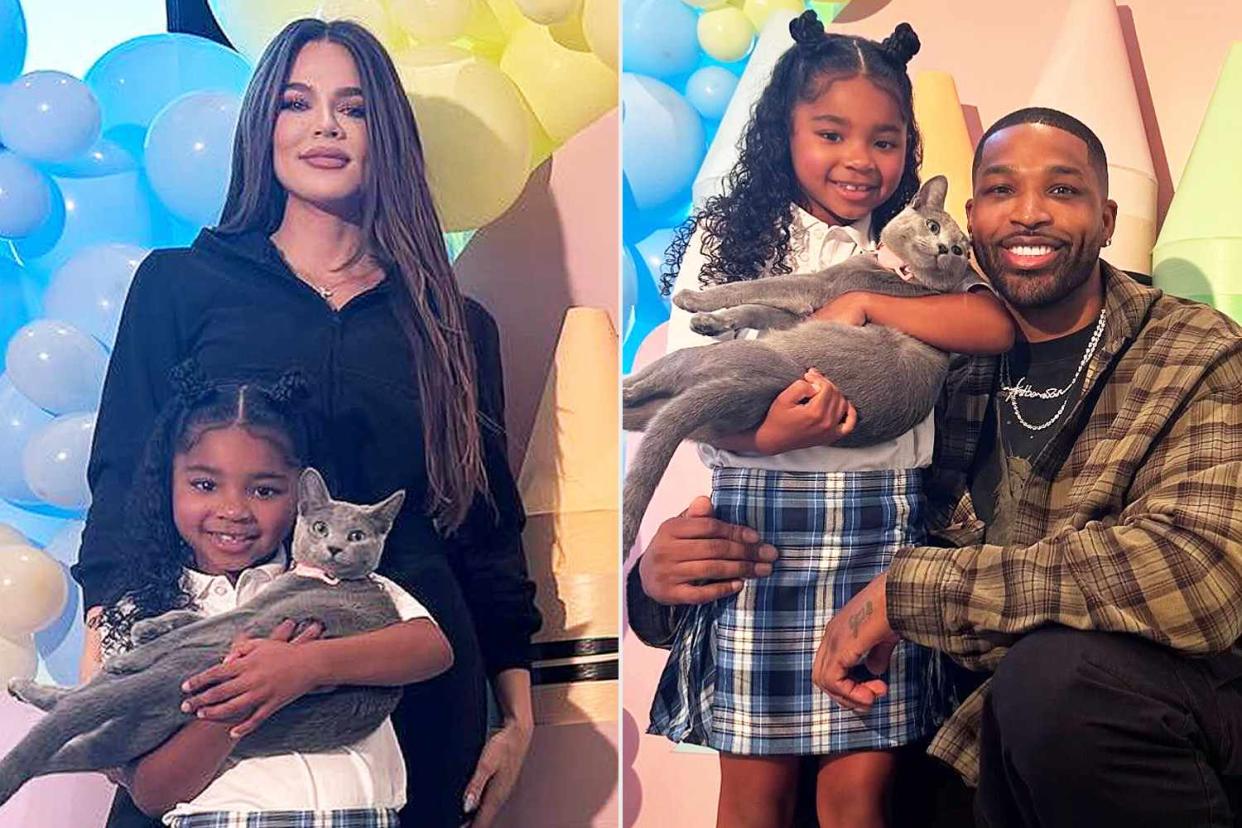 <p>Khloe Kardashian/Instagram; Tristan Thompson/Instagram</p> Khloé Kardashian and daughter True, Tristan Thompson and daughter True