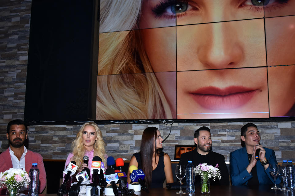 Model Tania Ruiz Eichelmann speaks during a press conference to announce her is  the new face of Dablash cosmetics 2019-2020 at Margarita's Kitchen and Bar on August 20, 2019 in Mexico City, Mexico (Photo by Eyepix/NurPhoto via Getty Images)