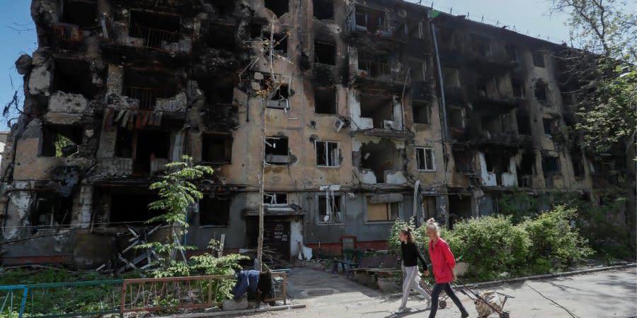 Destroyed house in Mariupol