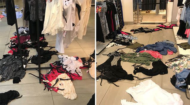 Clothes were ripped from hangers. Source: Twitter/ WesternCapeofEFF