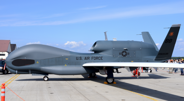 United States Air Force Northrop Grumman (NOC) RQ-4B Global Hawk unmanned surveillance aircraft.