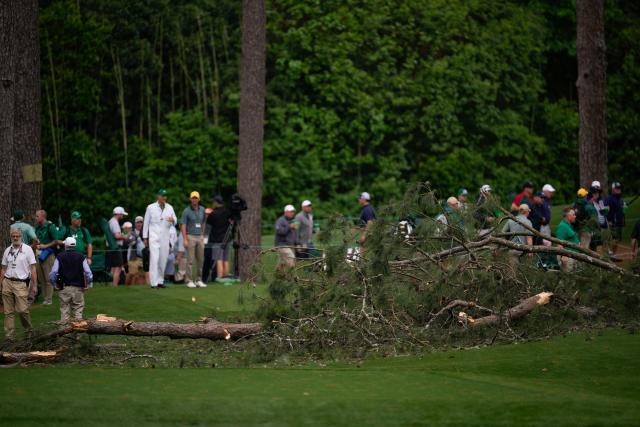 The Masters 2023 LIVE: Leaderboard and scores as play suspended until  Saturday due to weather