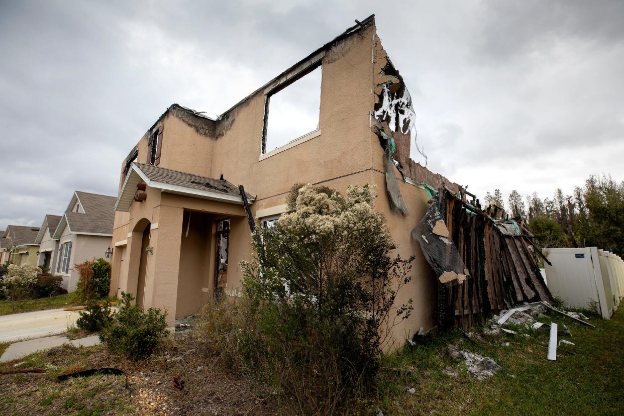 At The Lakes at Laurel Highlands, there's a home that was consumed by a fire in April. The remaining structure still remains untouched, posing a safety risk for nearby neighbors and their property. The home is set to be demolished by the end of January.