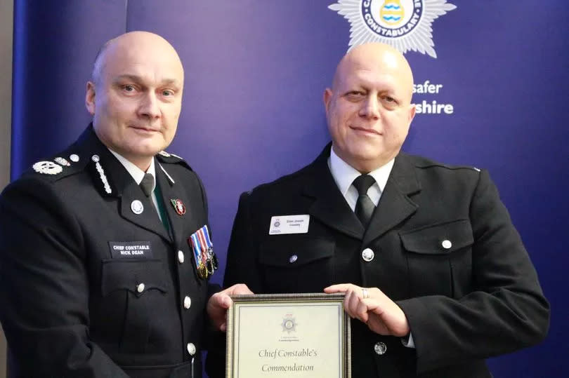 Detective Chief Inspector Alan Page, Detective Sergeant Verity McCann and DC Clare Steel-Jessop were thanked for their contribution to the challenging investigation into the murder of Peter Anderson on Stourbridge Common in Cambridge in July 2018. -Credit:Cambridgeshire Police