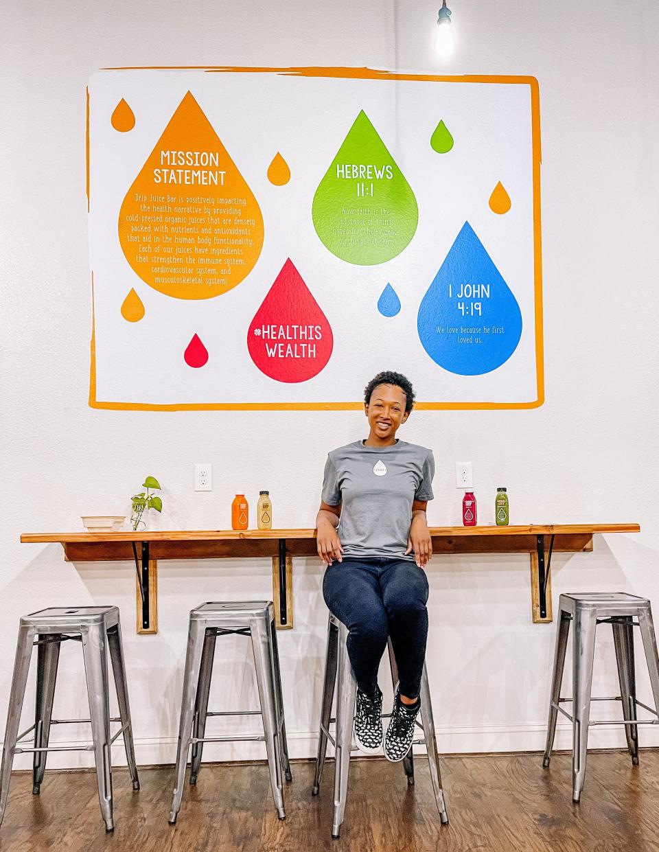 Alexis Gillespie in the new Drip Juice Bar location in South Knoxville, April 25, 2023.