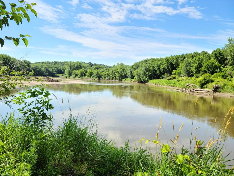 Rico Morrow, 34, of Des Moines went missing while tubing along this portion of the Raccoon River in Dallas County on July 4, 2022; his body was recovered July 5.