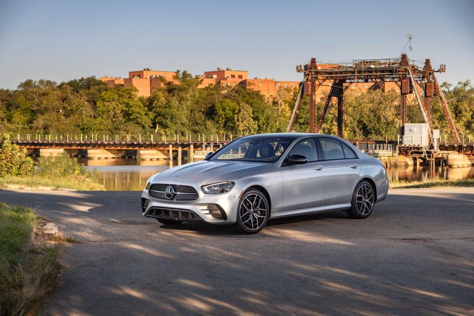 <p>There are sportier alternatives to the 2022 Mercedes-Benz E-class, but few are as seamlessly high-class and high-tech. While the behind-the-wheel experience isn't as exciting as that of its AMG-tuned twin­–the <a href="https://www.caranddriver.com/mercedes-amg/e53" rel="nofollow noopener" target="_blank" data-ylk="slk:separately reviewed 429-hp E53;elm:context_link;itc:0;sec:content-canvas" class="link ">separately reviewed 429-hp E53</a>–the regular E is subdued and serene. Its cabin is beautifully appointed, remarkably quiet, and fitted with flashy tech features such as the dual displays embedded in its dashboard. The E350 sedan is powered by a common-for-the-segment turbo four, but the E450 enjoys a sweet turbocharged straight-six. This strong, smooth mill is available in the sedan and standard on the coupe and cabriolet. Regardless of the powerplant, all body styles supplement their classy interiors with a cushy and composed ride. Add the 2022 E-class's roster of advanced driver assists to its luxury appointments and quality assembly, and its esteemed position among mid-size luxury cars is evident, as is its spot on <a href="https://www.caranddriver.com/features/a38873223/2022-editors-choice/" rel="nofollow noopener" target="_blank" data-ylk="slk:our Editors' Choice list;elm:context_link;itc:0;sec:content-canvas" class="link ">our Editors' Choice list</a>.<br></p><p><a class="link " href="https://www.caranddriver.com/mercedes-benz/e-class" rel="nofollow noopener" target="_blank" data-ylk="slk:Review, Pricing, and Specs;elm:context_link;itc:0;sec:content-canvas">Review, Pricing, and Specs</a></p>