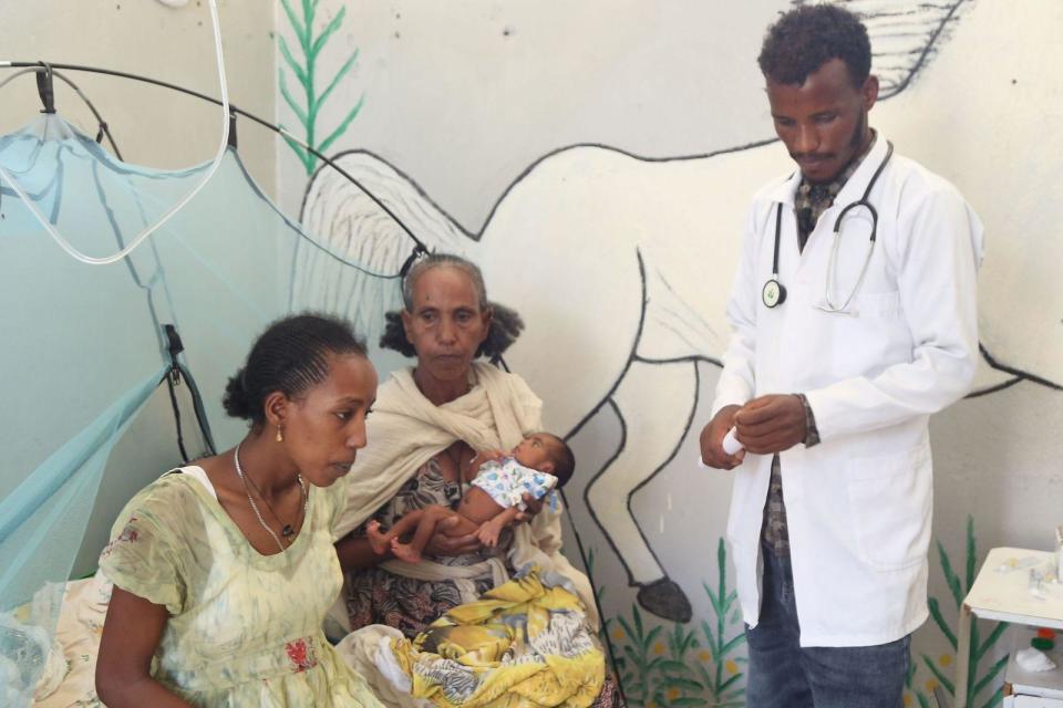 Two women with a malnourished baby taken to hospital