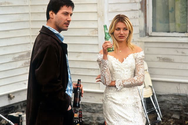 <p>Fine Line Features/Getty</p> Keanu Reeves and Cameron Diaz in 1996's Feeling Minnesota