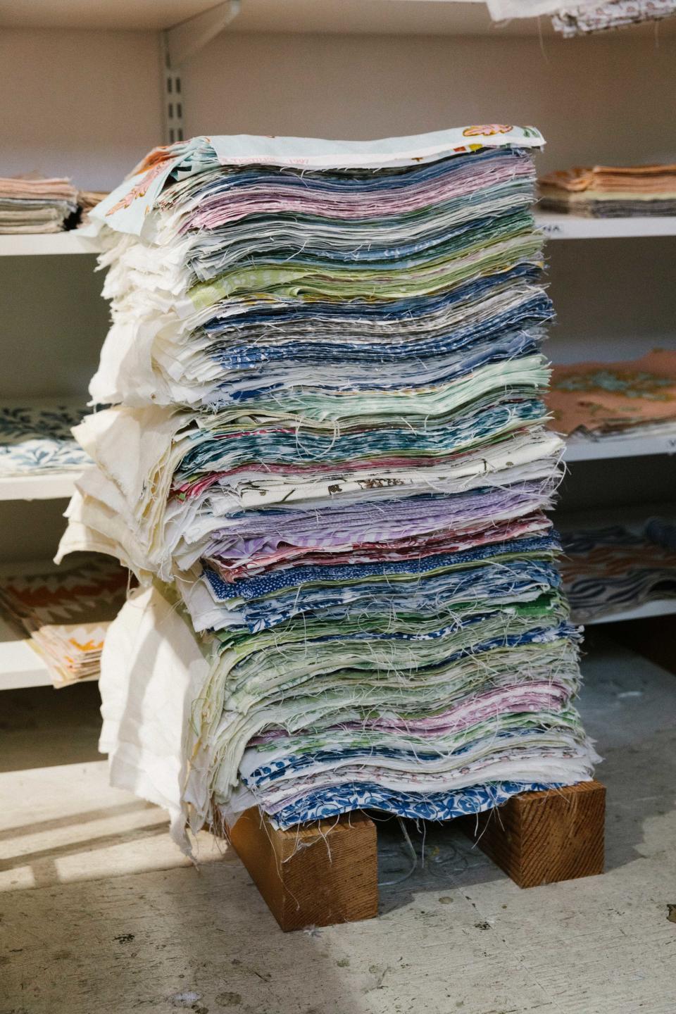 A heap of textiles in the Raoul factory.