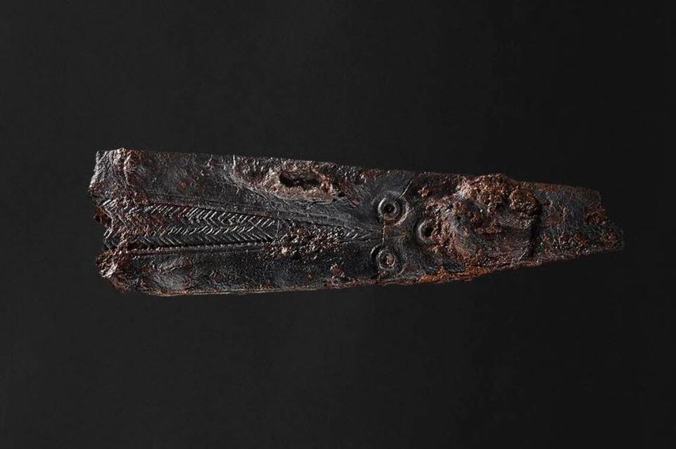 The blade was buried beneath and urn grave, experts said. All rights reserved photograph Rógvi N. Johansen, Museum Odense,