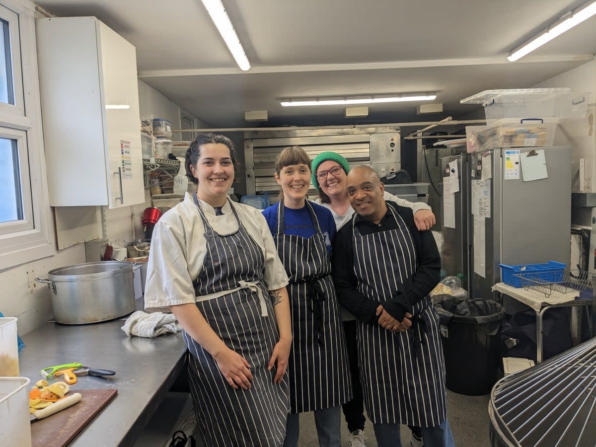 Members of The Farm kitchen, including founder Carol Crowe (second from right) (Maryam Kara)