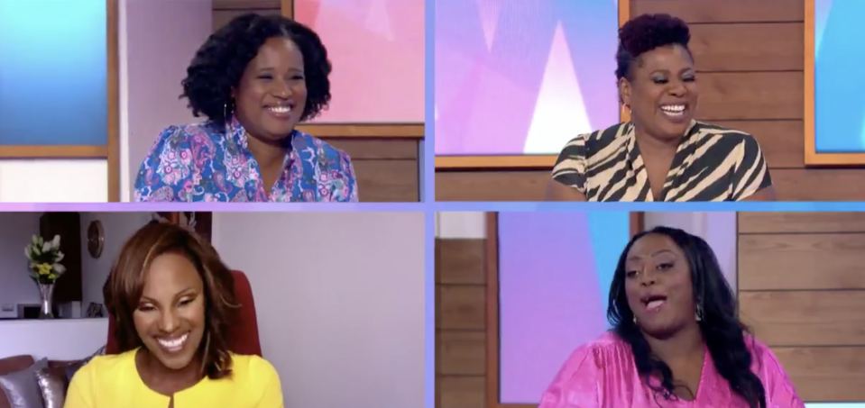 Charlene White, Brenda Edwards, Judi Love and Kelle Bryan made up the Loose Women panel. (ITV)