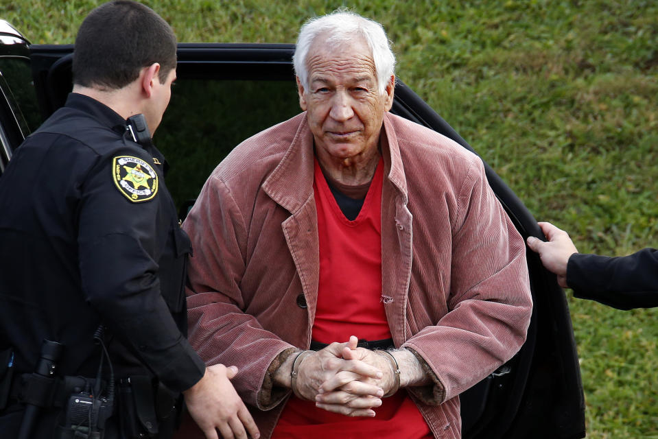 Jerry Sandusky was sentenced in 2012 to 30 to 60 years in state prison for sexual abuse of 10 boys. (AP Photo/Gene J. Puskar, File)