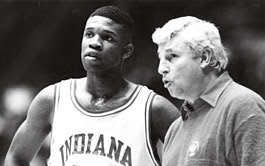 Calbert Cheaney with coach Bob Knight. Hoosier Times file photo