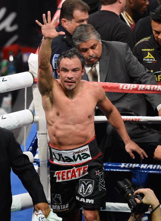 Juan Manuel Marquez after a fight at the Thomas & Mack Center in Las Vegas, Nevada on October 12, 2013