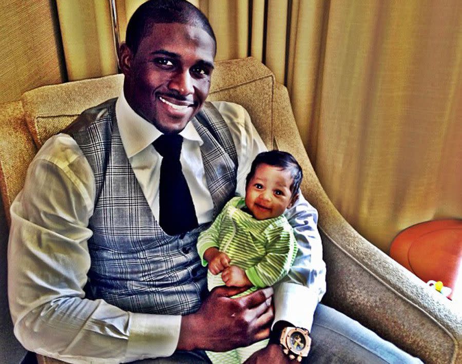 Reggie Bush wasn't about to let former flame Kim Kardashian have the entire spotlight when it came to baby news over Father's Day weekend. The Detroit Lions player took to Instagram to debut his own little bundle of joy on June 16, 2013, one day after Kim gave birth to her daughter with Kanye West. "Enjoying my first Father's Day with my family! #blessed" Bush wrote. Reggie and his fiance Lilit Avagyan welcomed their daughter Briseis on May 6, 2013.