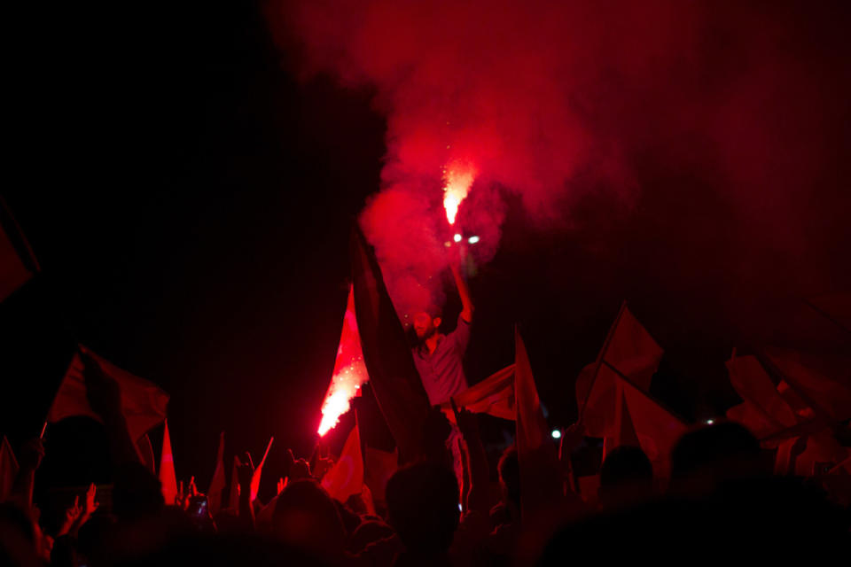 Taksim Square protest flares