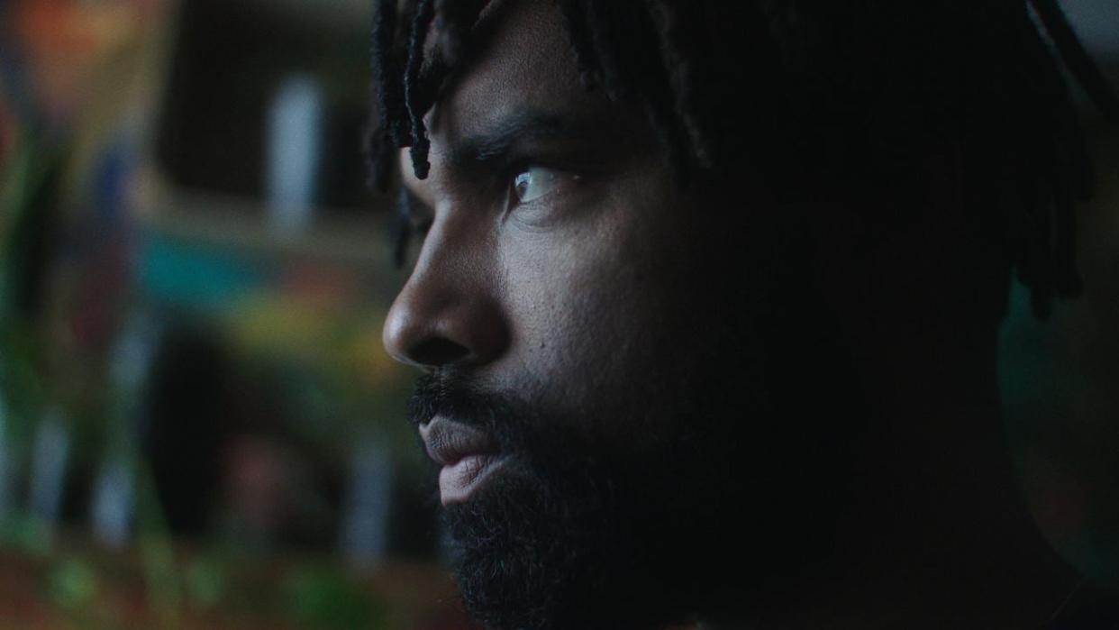 A close-up of Benjamin, played by Mark Clennon. The Toronto micro-budget movie I Know Who You Are is an edge-of-your-seat watch, says CBC's Eli Glasner.  (Black Elephant Productions  - image credit)