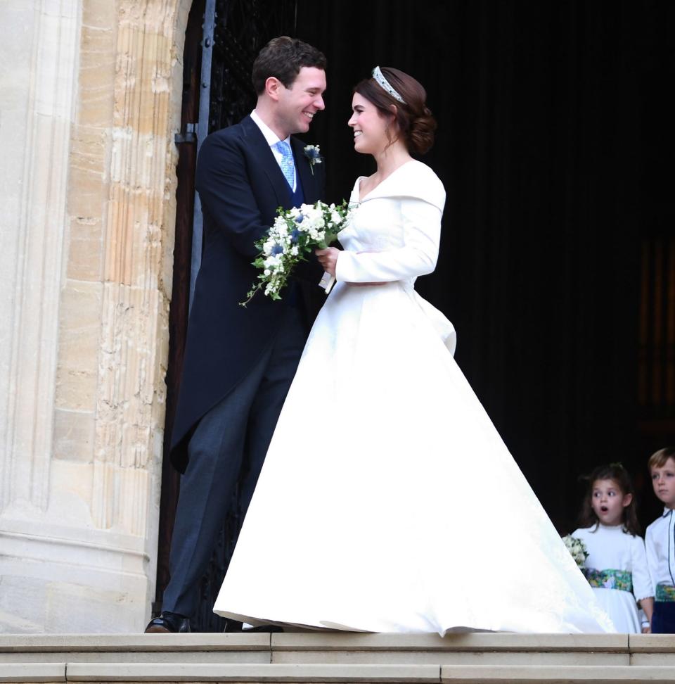 Princess Eugenie and Jack's adorable exchanges continued even after the wedding ceremony.