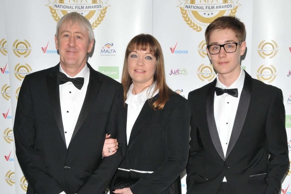 Nicholas Lyndhurst with wife Lucy and son Archie (Rex Features)