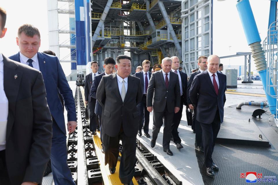 Their meeting at Vostochny Cosmodrome, suggsted North Korean leader Kim Jong-un is seeking Russian help in developing military reconnaissance satellites. (AP)