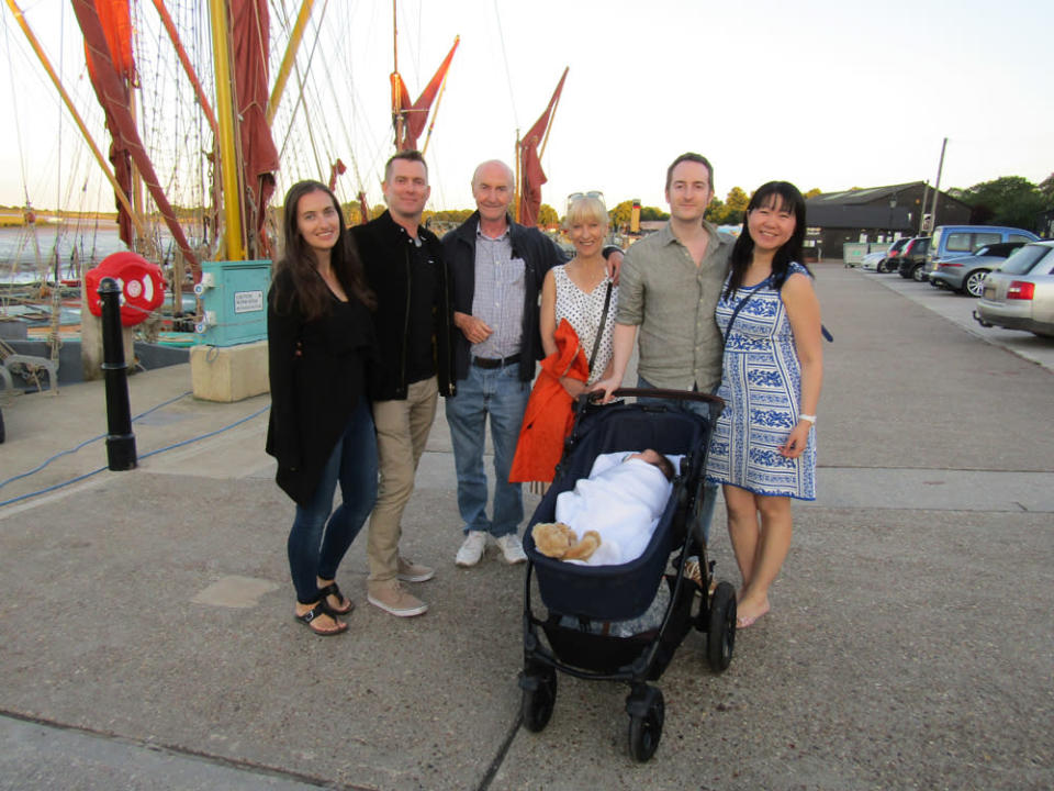 Robert with his children, their partners and his granddaughter (Collect/PA Real Life)