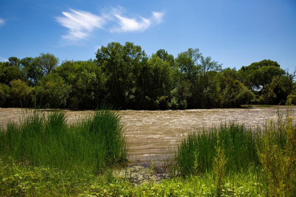 The Rio Grande flows through the Percha Dam on Thursday, August 10, 2023, at Percha Dam State Park.