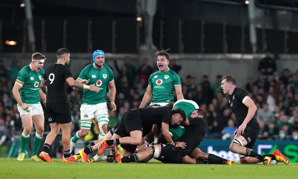 Ireland’s James Lowe scored a try for the second successive weekend (Niall Carson/PA) (PA Wire)