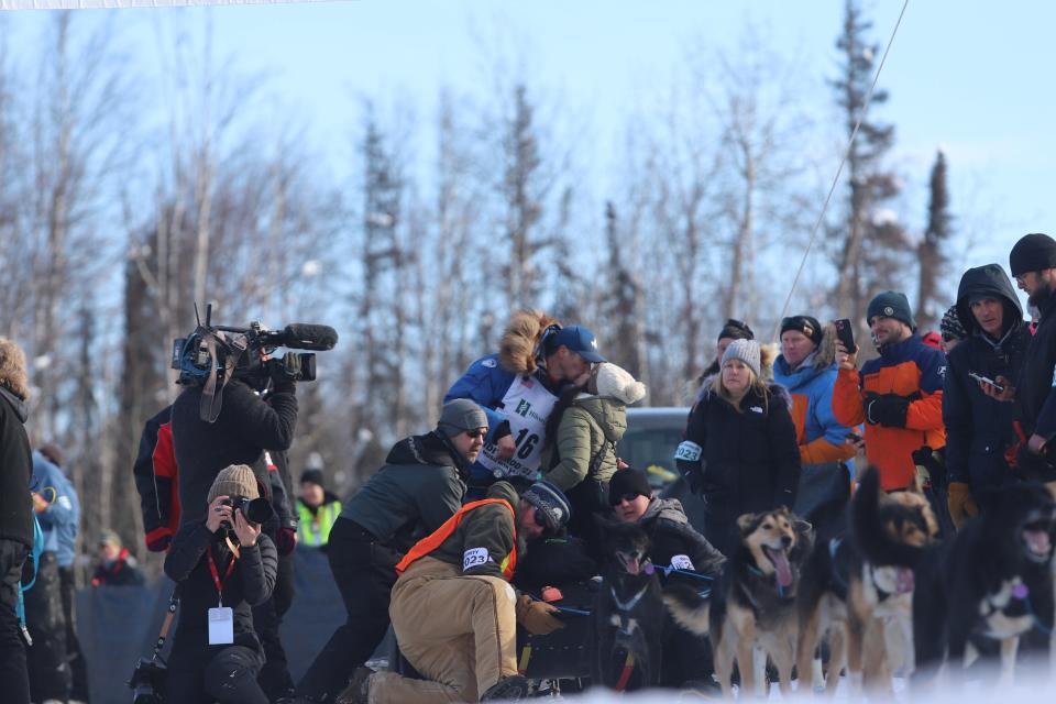 Matt Failor's sendoff before the start of the 2023 Iditarod in Alaska.