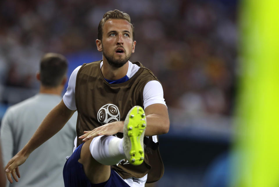 Harry Kane didn’t get on to the field against Belgium despite England being a goal down. (AP Photo/Alastair Grant)