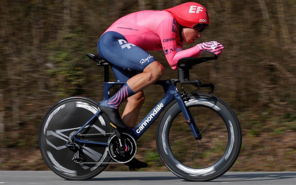 Stefan Bissegger — Stefan Bissegger wins time trial to grab leader's yellow jersey at Paris-Nice - GETTY IMAGES