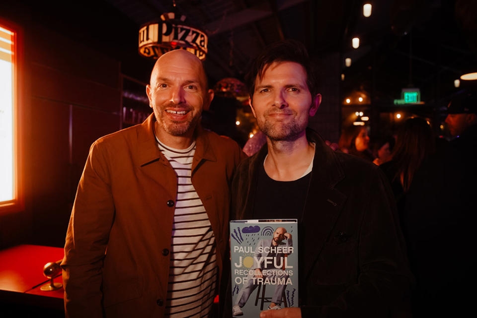 Paul Scheer and Adam Scott at the Joyful Recollections of Trauma release party at Chain